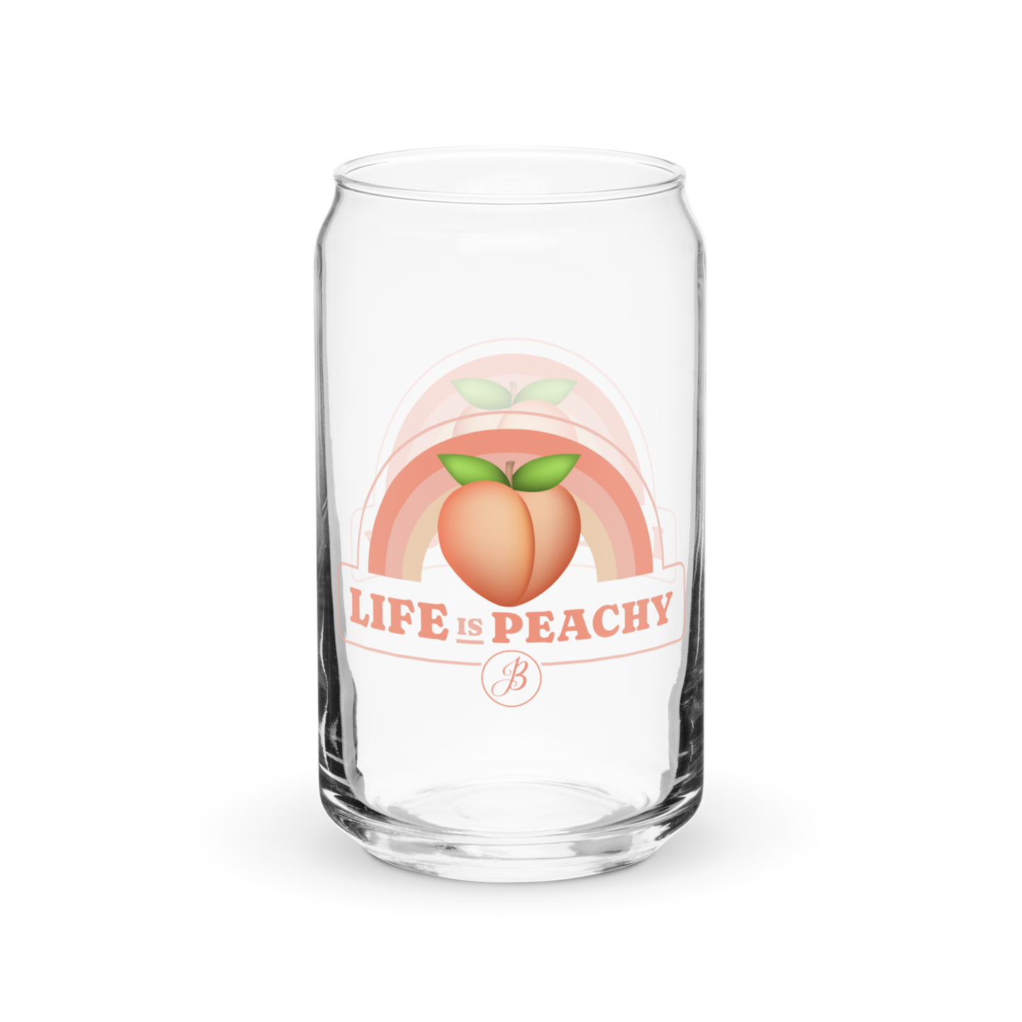 Peachy Can-shaped glass